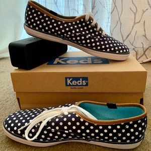 Keds NAVY BLUE/WHITE POLKA DOT SNEAKERS WOMENS 6.5
